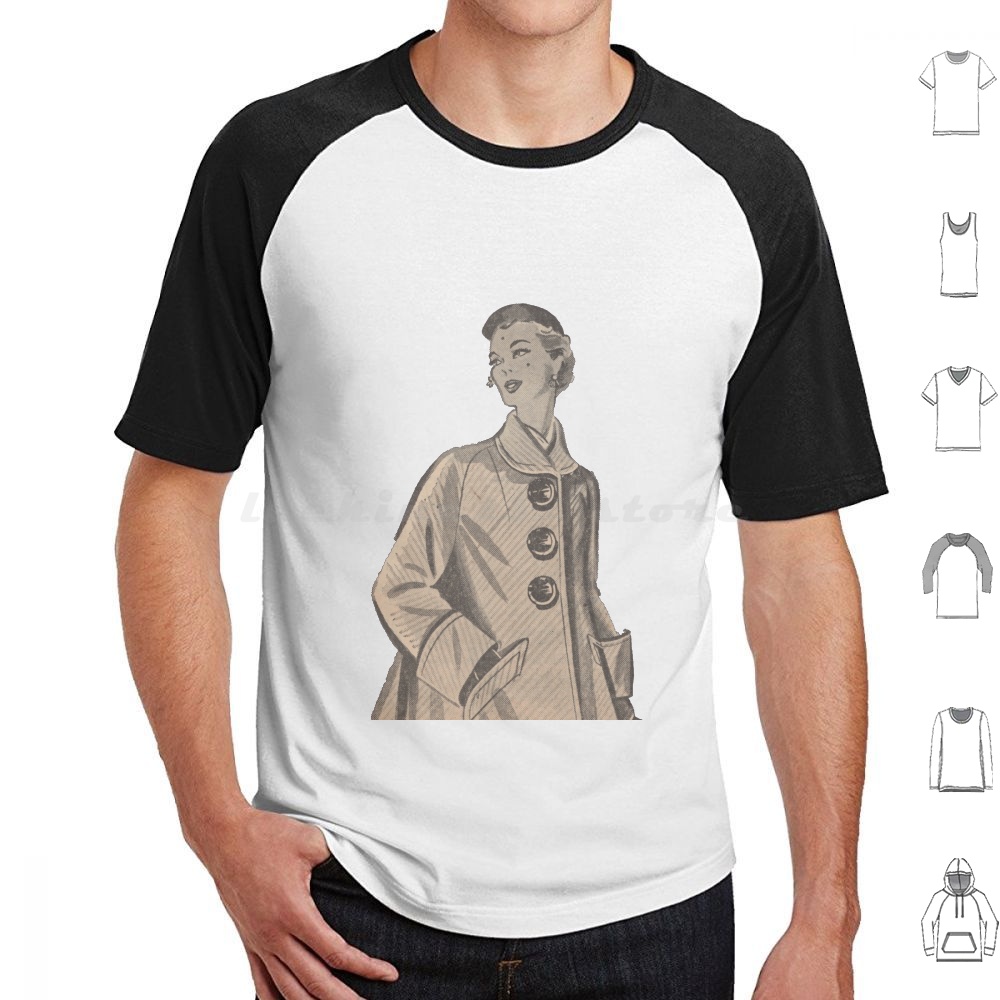 1950S Fashion Men'S - เสื้อยืดลายพิมพ์นิตยสารแฟชั่นย้อนยุคสไตล์วินเทจยุค 1950 / ดีไซน์คัตเอาท์ สำหรับผู้ชาย ผู้หญิง