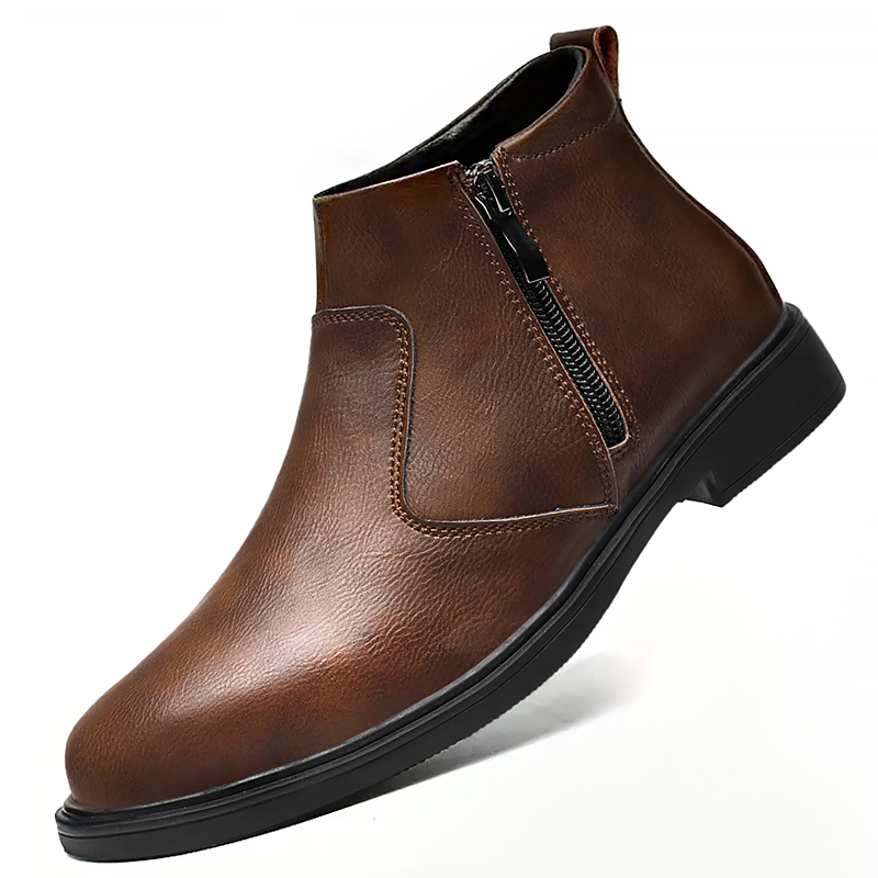 Men'S Fashion Footwear - ฤดูใบไม้ร่วงและฤดูหนาวรองเท้าหนังทรงสูงแบบใหม่สำหรับผู้ชาย, รองเท้าบูทหนังแบบมีซิป, รองเท้าลำลองธุรกิจอเนกประสงค์ทันสมัย, รองเท้าทางการของผู้ชาย, รองเท้าเชลซี