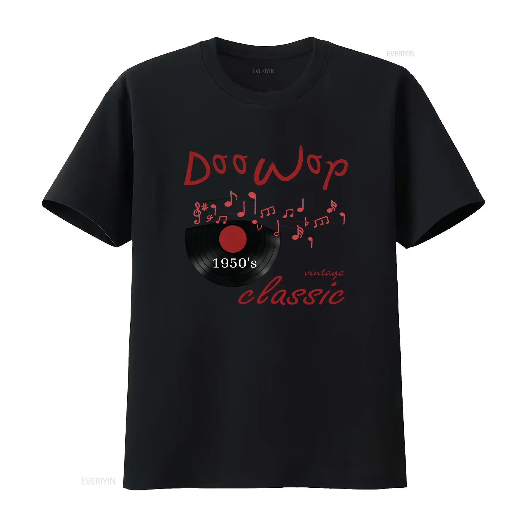 1950S Fashion Men'S - เสื้อยืดลายกราฟิก Doo Wop สไตล์วินเทจยุค 50s คลาสสิก