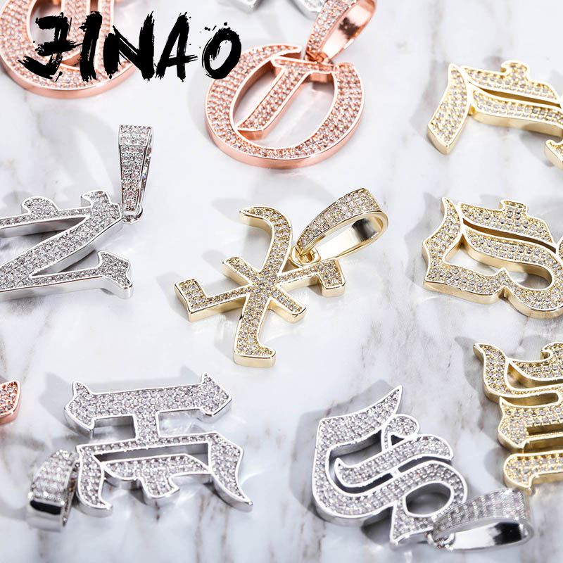Men'S Fashion Names - จิงโจ้ใหม่A-Zตัวอักษรจี้สร้อยคอIced Out Cubic Zirconia Hip Hopเครื่องประดับสำหรับสตรีและผู้ชายของขวัญ