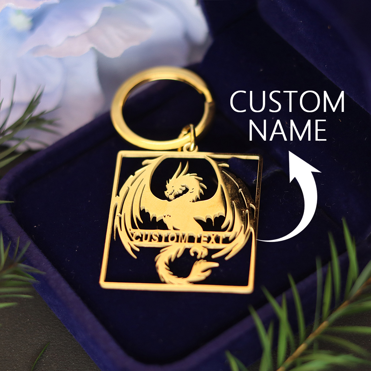 Men'S Fashion Gold Chain - QIAMNI ที่กําหนดเอง Punk Magic Dragon พวงกุญแจสําหรับผู้ชายผู้หญิงสแตนเลสที่กําหนดเองชื่อพวงกุญแจของขวัญปาร์ตี้ฮาโลวีน
