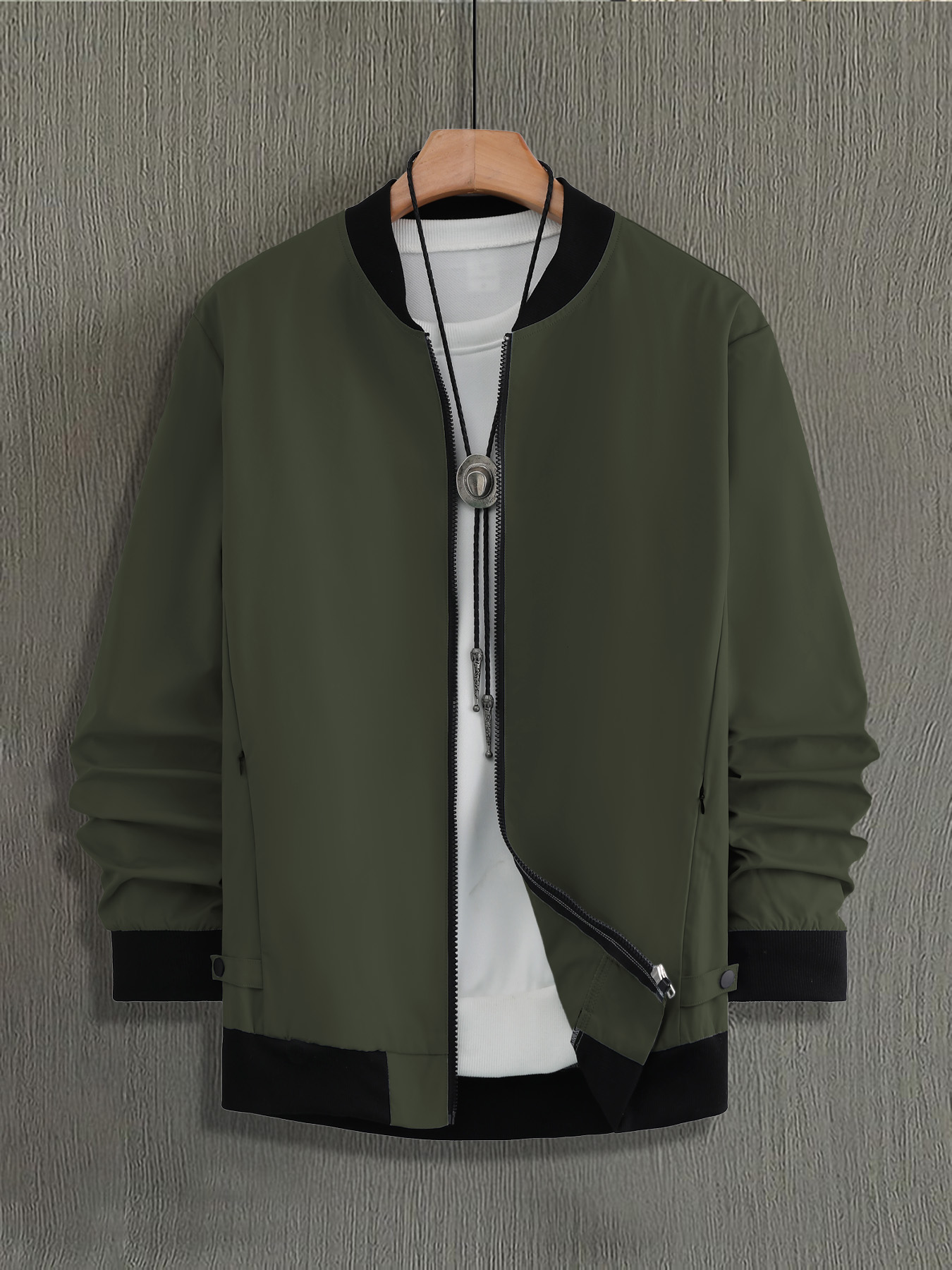 Bomber Jacket Men - เสื้อแจ็คเก็ตเบสบอล คอลลาร์ บอมเบอร์ สำหรับผู้ชาย ฤดูใบไม้ผลิ ฤดูใบไม้ร่วง