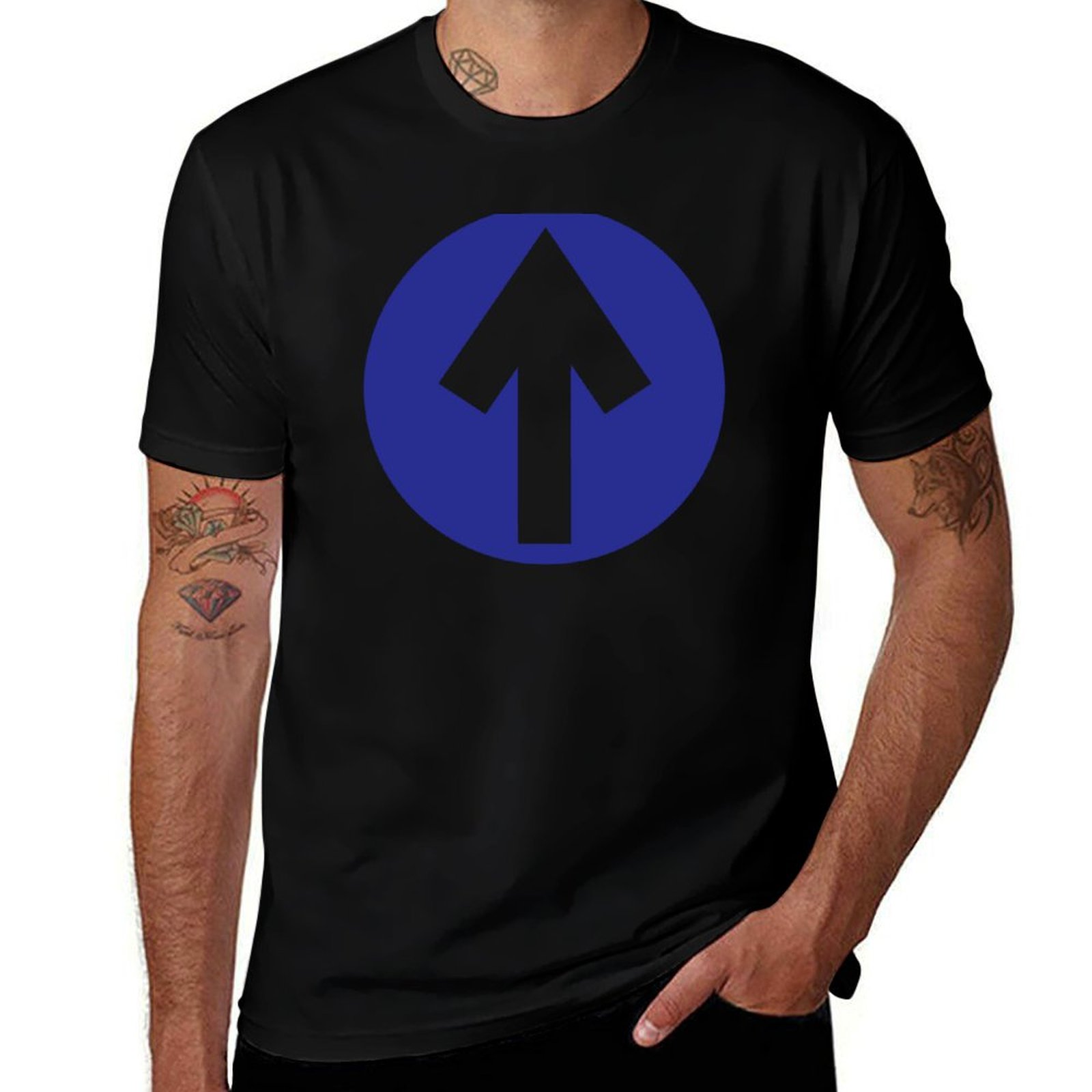 Men'S Fashion 1960S - Mod Arrow - เสื้อยืดแฟชั่นยุค 1960s เสื้อยืดลำลองสีพื้นเรียบ