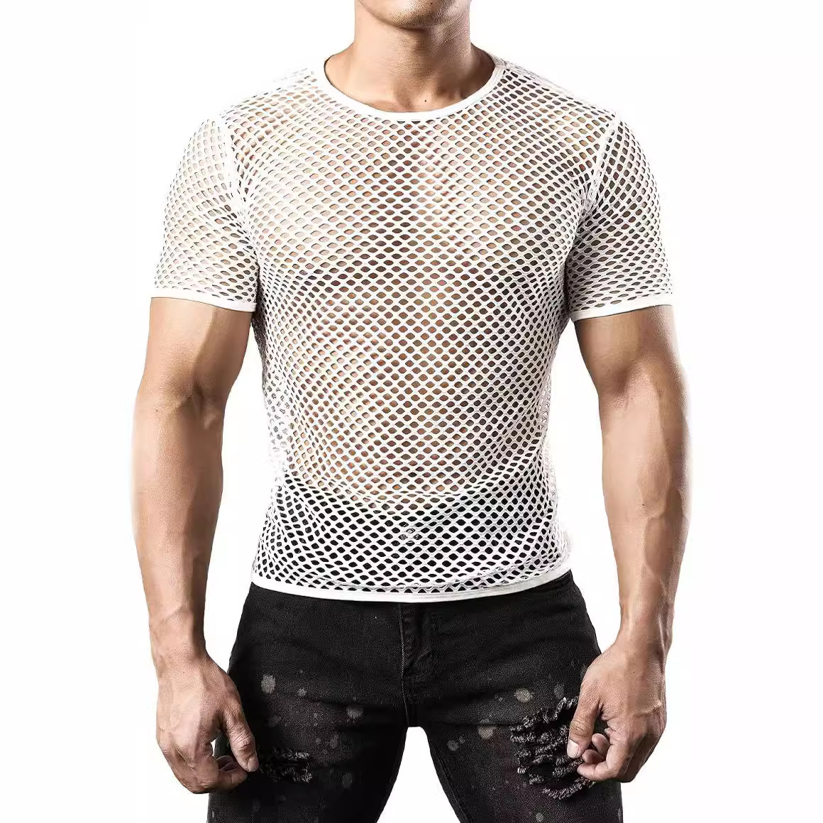 เสื้อยืดตาข่ายสีดำสำหรับผู้ชาย - Men'S Fashion Night Out บทวิจารณ์และราคา
