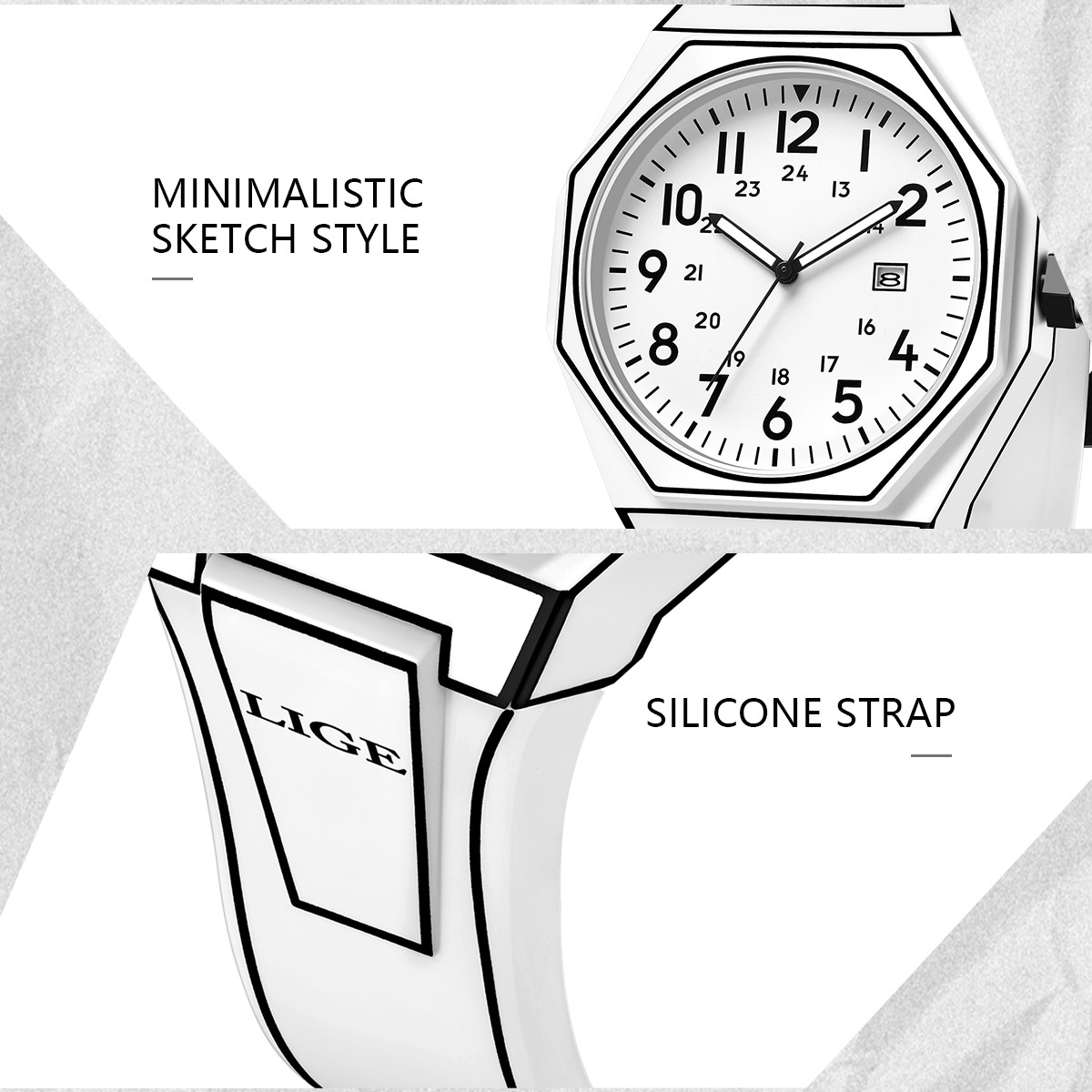 LIGE นาฬิกาผู้ชายใหม่ทหารผู้ชา - Men'S Fashion Box บทวิจารณ์และราคา