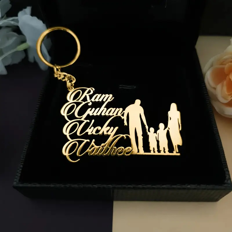 ครอบครัวที่กําหนดเองชื่อพวงกุญ - Men'S Fashion Gold Chain บทวิจารณ์และราคา