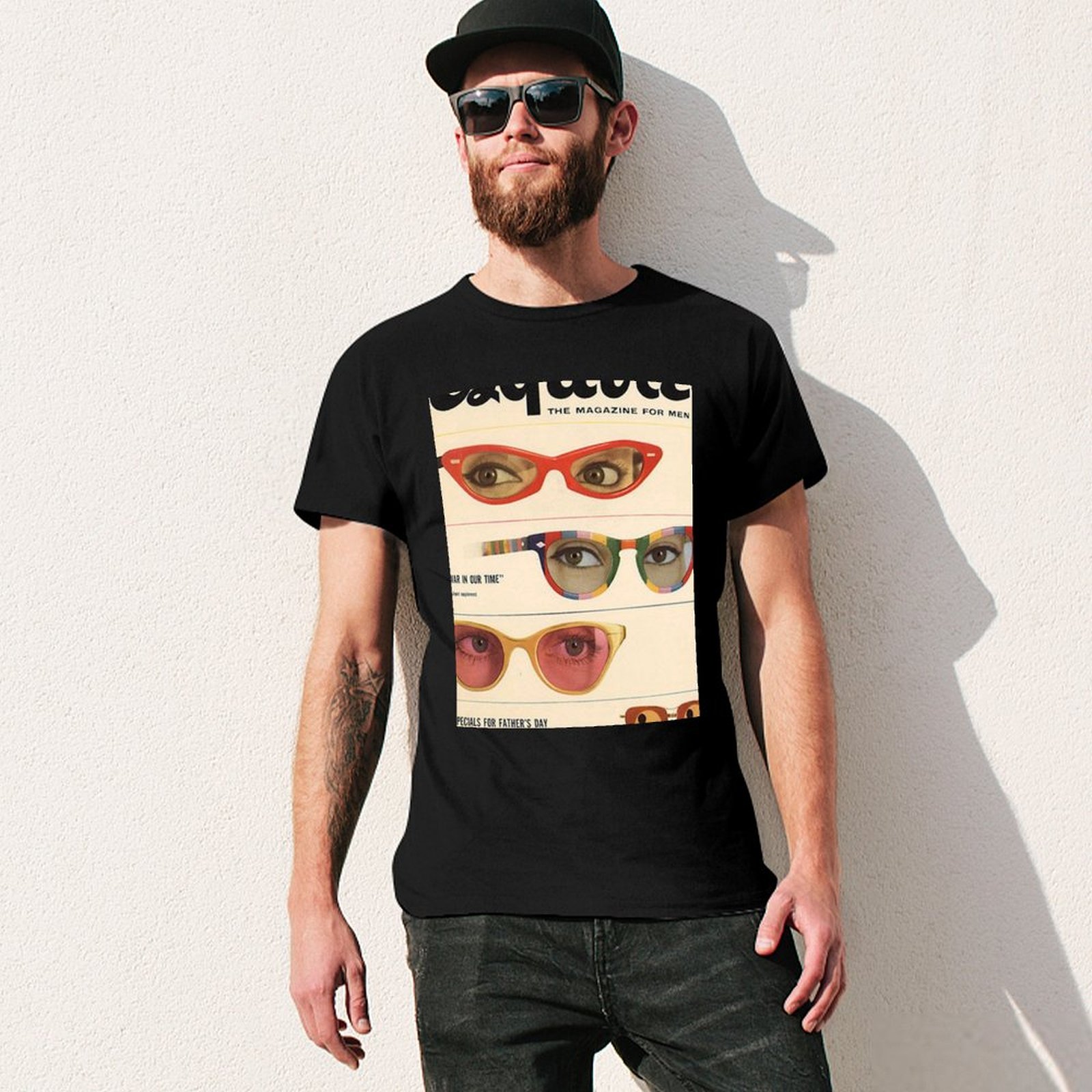 เสื้อยืดผ้าฝ้ายลายแว่นกันแดดสไ - Men'S Fashion 1960S บทวิจารณ์และราคา