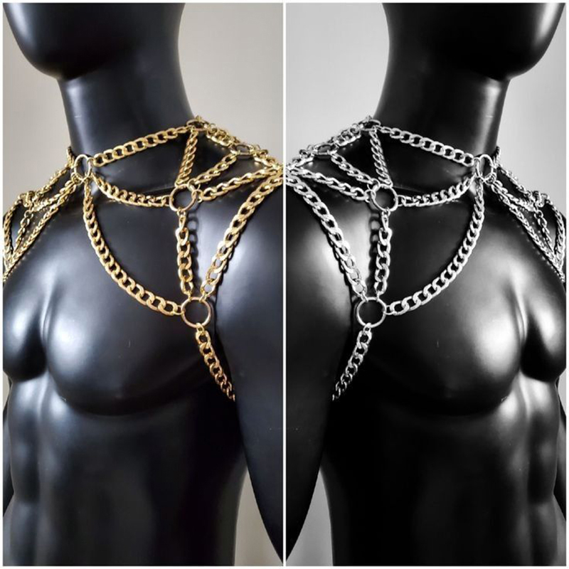 Punk Men ไหล่ Body Chain กลับส - Men'S Fashion Gold Chain บทวิจารณ์และราคา