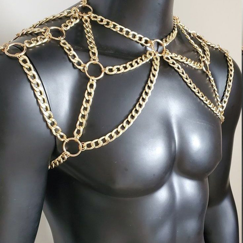 Punk Men ไหล่ Body Chain กลับส - Men'S Fashion Gold Chain บทวิจารณ์และราคา