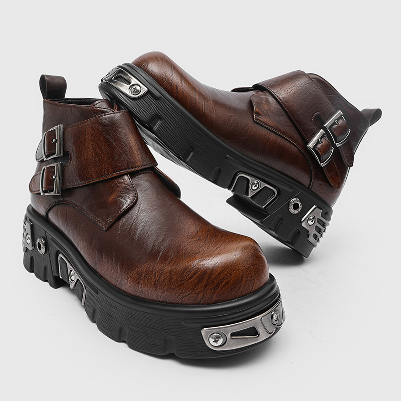 รองเท้าบูทแฟชั่นพังก์กอธทรงสูง - Men'S Fashion Footwear บทวิจารณ์และราคา