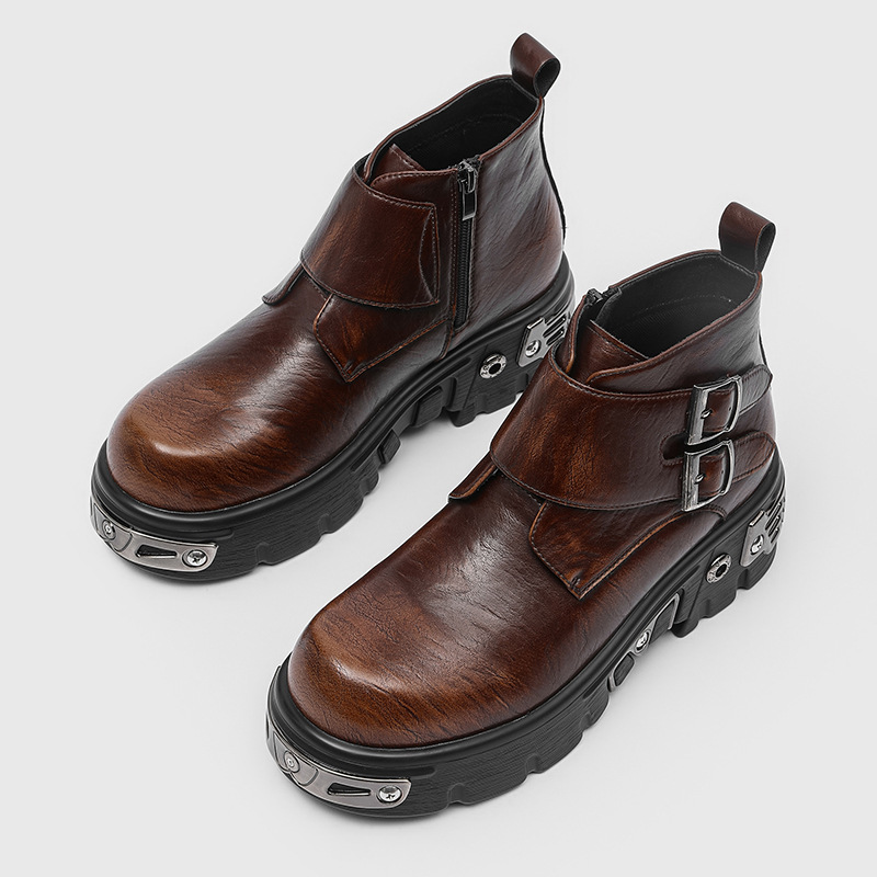 รองเท้าบูทแฟชั่นพังก์กอธทรงสูง - Men'S Fashion Footwear บทวิจารณ์และราคา