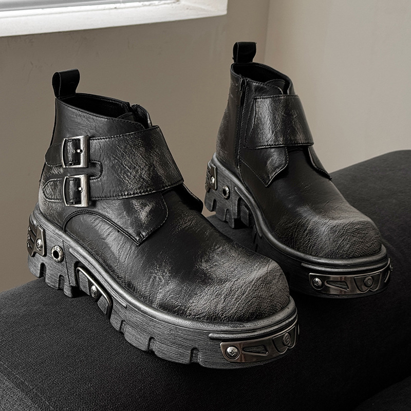 รองเท้าบูทแฟชั่นพังก์กอธทรงสูง - Men'S Fashion Footwear บทวิจารณ์และราคา